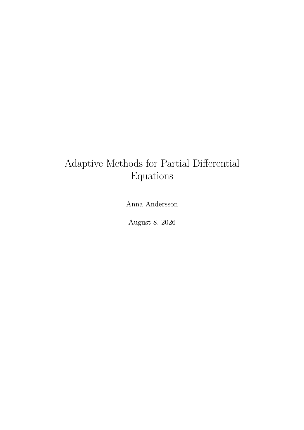 Compiled first page of the Thesis / dissertation LaTeX template